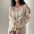 Miniatyrbillede 8 af 10: Hollow Out Bluser Strik Toppe APRIKOS Apricot