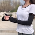 Miniatyrbillede 1 af 10: Solbeskyttelseshandsker Touch Screen Handsker SORT LANG LANG black long-long