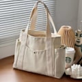 Miniatyrbillede 1 af 10: Tote Bag Canvas Taske BEIGE Beige