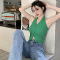 Pikkukuva 1 / 10: Riimu Neck Camisole Naisten Crop Top VIHREÄ Green