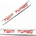 Miniatyrbilde 3 av 4: 2 stk 3D Twin Turbo Emblem Metall Bokstav Logo Bil Emblem Badge