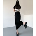 Pikkukuva 10 / 10: Split Denim -hame A-linjainen hame MUSTA XL Black XL