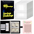 Pikkukuva 1 / 10: 100 Days Savings Challenge Savings Money Binder MUSTA Black