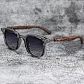 Pikkukuva 1 / 10: Wood Grain Aurinkolasit Neliömäiset Aurinkolasit Läpinäkyvä HARMAA Transparent Gray