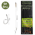 Miniatyrbilde 1 av 10: 6-8 stk Karpefiske Ferdig Krokleder Karpefiskekroker 6pcs XYLB-6