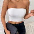 Miniatyrbild 8 av 10: Off Shoulder Crop Tube Top Basic Breast Wrap COFFEE M coffee M