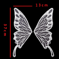 Miniatyrbild 2 av 10: Organza Butterfly Wings Patch 3D Wings Patch VIT White