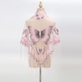 Miniatyrbillede 8 af 10: Trekantet tørklæde Butterfly Broderi Blonde kvast sjal 4 4 4