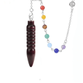 Pikkukuva 1 / 10: Luonnollinen puinen heiluri Reiki heiluririipus C-7 CHAKRA KETJU C-7 Chakra Chain