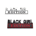 Miniatyrbilde 1 av 6: 2 STK Black Girl Edition-emblem 3D bilside bak front panser