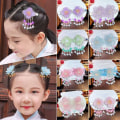 Pikkukuva 9 / 9: Lasten Sakura Hairpin Tang Suit Hairclip BLUE C C Blue C-C