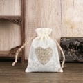 Miniatyrbillede 1 af 8: 5 Stk Jute Snøre Tasker Snøre Linen Tasker BEIGE 10X14CM beige 10x14cm