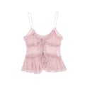 Miniatyrbild 1 av 8: Mode Rufflad Tank Top Suspender Skjorta ROSA L Pink L