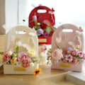 Miniatyrbillede 6 af 10: Sammenfoldelig Blomsterkasse Buket Indpakningsboks PINK REKTANGULÆR Pink Rectangular-Rectangular