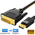 Miniatyrbild 1 av 10: DP till DVI 24+1-kabel DisplayPort-adapter 1.8m