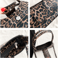 Miniatyrbilde 2 av 10: Leopard Håndveske Lær Clutch Bag SVART black