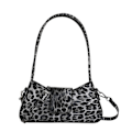 Miniatyrbild 1 av 10: Leopard Handväska Läder Clutchväska SVART black