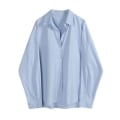 Miniatyrbillede 8 af 10: Hvid løs skjorte damebluse BLÅ M Blue M