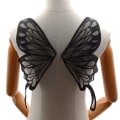 Miniatyrbilde 1 av 10: Organza Butterfly Wings Patch 3D Wings Patch SVART Black
