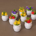Miniatyrbillede 7 af 10: Dukkehus Miniature Plastic Simulation Vase GUL Yellow