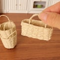 Pikkukuva 4 / 10: 1/12 Nukkekodin kori kudottu korimalli 3,7x5,3 cm 3.7x5.3cm