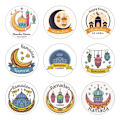 Pikkukuva 1 / 10: 90 kpl Eid Mubarak -tarratarroja, tarrat 8 x 8