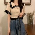 Miniatyrbillede 8 af 10: Crop Top Dame Top APRIKOS Apricot