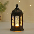 Miniatyrbilde 5 av 8: EID Mubarak Lighting Ornament Bærbar LED Palace Lantern Gold