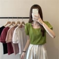 Pikkukuva 6 / 10: Slim Fit Lyhythihainen Puff Sleeve T-paita PUNAINEN L red L