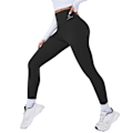 Miniatyrbillede 1 af 10: Ni-punkts højtaljede Yogabukser Cykelleggings SORT L1 1 black L1-1