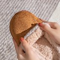 Miniatyrbillede 4 af 7: Vinterfløjl varme hjemmesko i bomuld med antislip lammeuld Bomuldssko beige 40-41