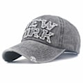 Pikkukuva 1 / 10: Kirjonta Baseball-lippikset Distressed Hole Haalistuneet hatut HARMAA grey