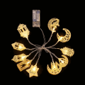 Miniatyrbilde 9 av 10: 1,65M 10LED Eid Mubarak Moon Star slott Lys Ramadan 4 4