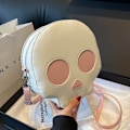 Miniatyrbillede 7 af 10: Læder skuldertaske Skull Crossbody taske HVID White