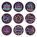 Pikkukuva 1 / 10: 90 kpl Eid Mubarak -tarratarrat, tarratarrat 9 9
