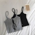 Miniatyrbillede 1 af 10: Crop Top Strikket Camis GRÅ grey