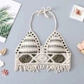 Miniatyrbild 3 av 9: Broderi Stickad Topp Linne APRIKOS apricot