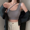 Miniatyrbilde 1 av 10: Crop-topp for kvinner, ermeløs Camis GRÅ grey