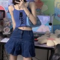 Miniatyrbild 8 av 10: Crop Top Stickad Camis VIT white