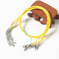 Miniatyrbilde 1 av 8: 50 Stk Halskjede String Tau Lær Vokset Cord Kjede GUL Yellow