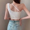 Miniatyrbillede 10 af 10: Dame Crop Top Ærmeløs Camis SORT black