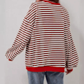 Miniatyrbillede 3 af 7: Dame oversize sweatshirt langærmet skjorte RØD M red M
