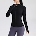 Miniatyrbild 10 av 10: Sport Långärmad Ytterkläder Fitness Stand Up Collar Top Black XL