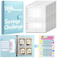 Miniatyrbild 1 av 10: 100 Days Savings Challenge 100 Envelope Challenge Pärm BLÅ Blue