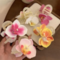 Miniatyrbild 6 av 10: Orchid Butterfly Hårklämma Rosett Blomma Hårklämmor GUL yellow