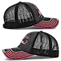 Pikkukuva 8 / 10: Kirjekirjonta Baseball-lippikset Distressed haalistuneet hatut MUSTA black