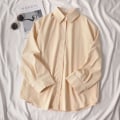 Miniatyrbillede 5 af 10: Hvid løs skjorte damebluse BLÅ XL Blue XL