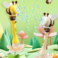 Miniatyrbild 9 av 9: Bubbelblåsande Stick Automatisk Bubbelmaskin GUL yellow