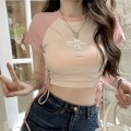 Miniatyrbild 1 av 10: Slim-fit topp med dragsko med rund hals Crop Top S S