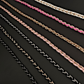 Miniatyrbillede 2 af 10: Håndtaske Metal Chain Læder Crossbody Taske Strap GULD&SORT gold&black